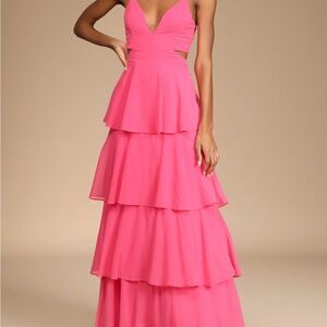 Lulu's Fuchsia Tiered Maxi Dress